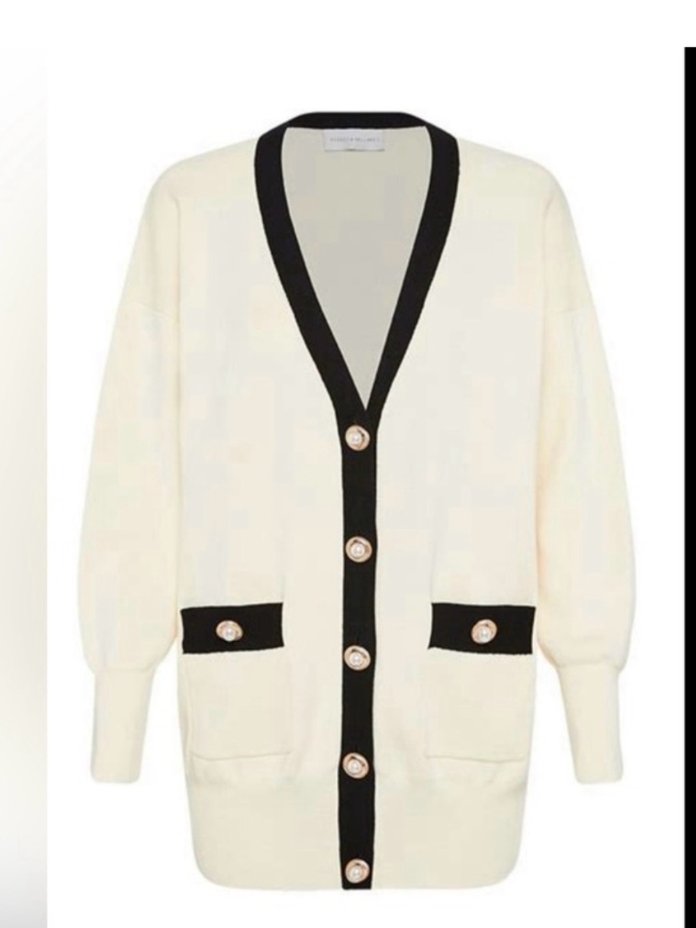 Rebecca Vallance Tancy Knit Cardigan Ivory/Black-  Small